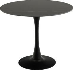 Esstisch Malta - Ø90x75cm - Keramik und Stahl - schwarzer Marmor