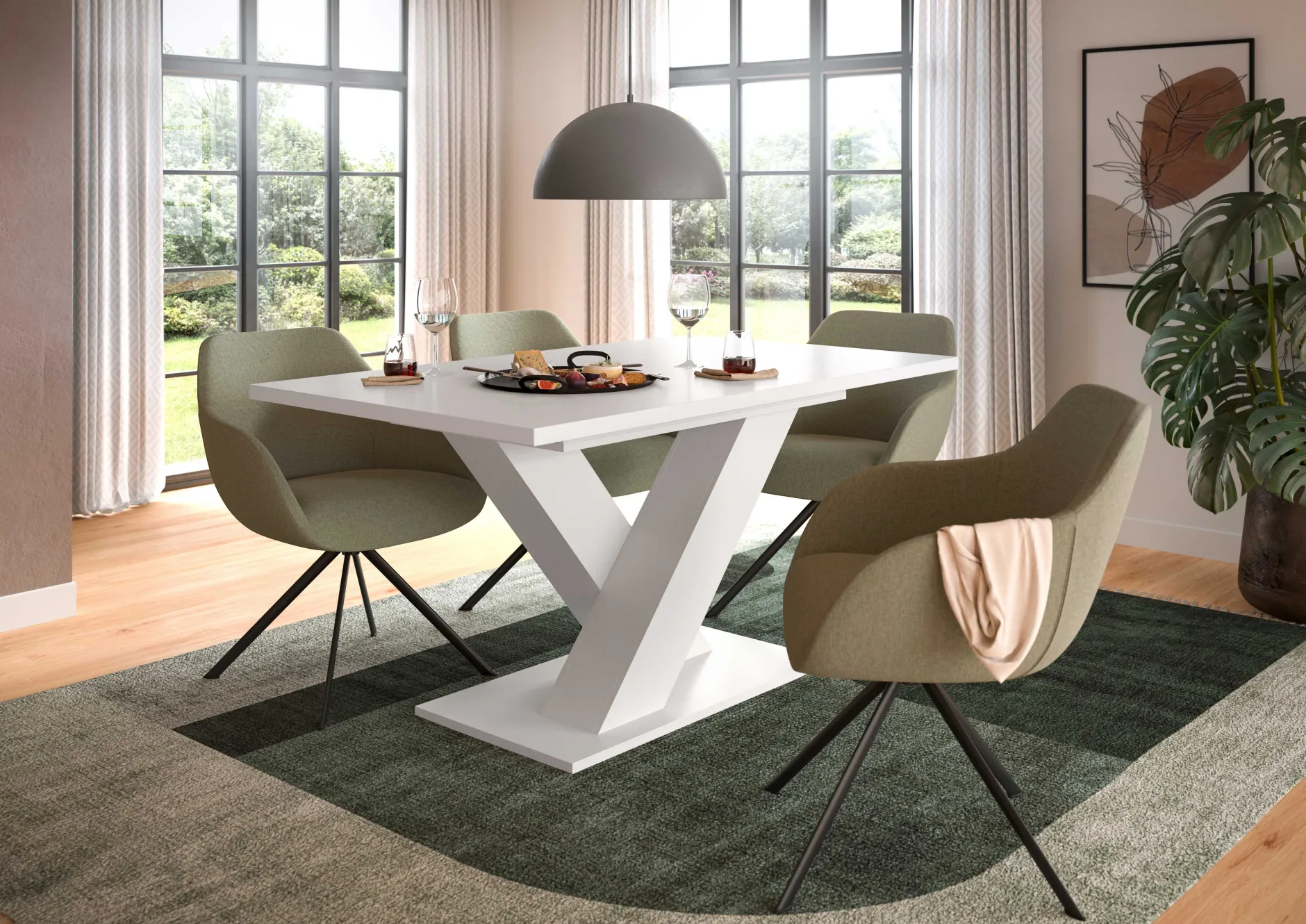 Esstisch Motion Emob - Ausziehbar 150-190x76x90 cm - Weiß