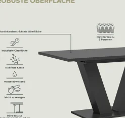 Esstisch Motion Emob - grau FSC-Spaanplatte - 150-190x76x90 cm