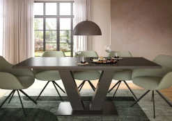 Esstisch Motion Emob - grau FSC-Spaanplatte - 150-190x76x90 cm