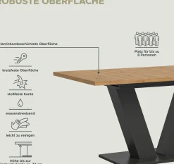 Esstisch Motion Emob – verstellbar 150-190x76x90 cm – Artisan/Grau