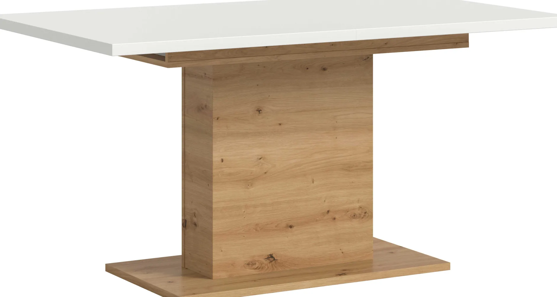 Esstisch Motion Emob - weiß/Artisan, 150-190x76x90 cm