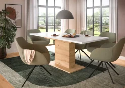 Esstisch Motion Emob - weiß/Artisan, 150-190x76x90 cm