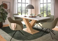 Esstisch Motion Emob – weiß/Artisan – 150-190x76x90 cm