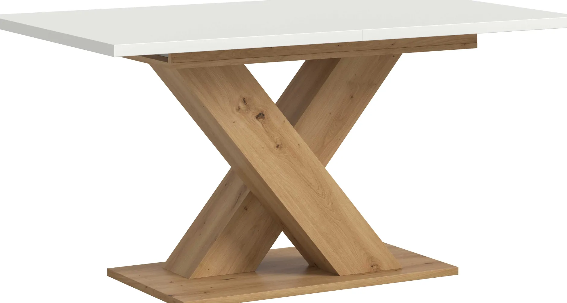 Esstisch Motion Emob – weiß/Artisan – 150-190x76x90 cm
