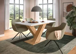 Esstisch Motion Emob – weiß/Artisan – 150-190x76x90 cm