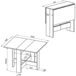 Esstisch Papillon 103 cm - weiß