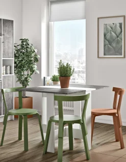 Esstisch Papillon 103 cm - weiß/Beton