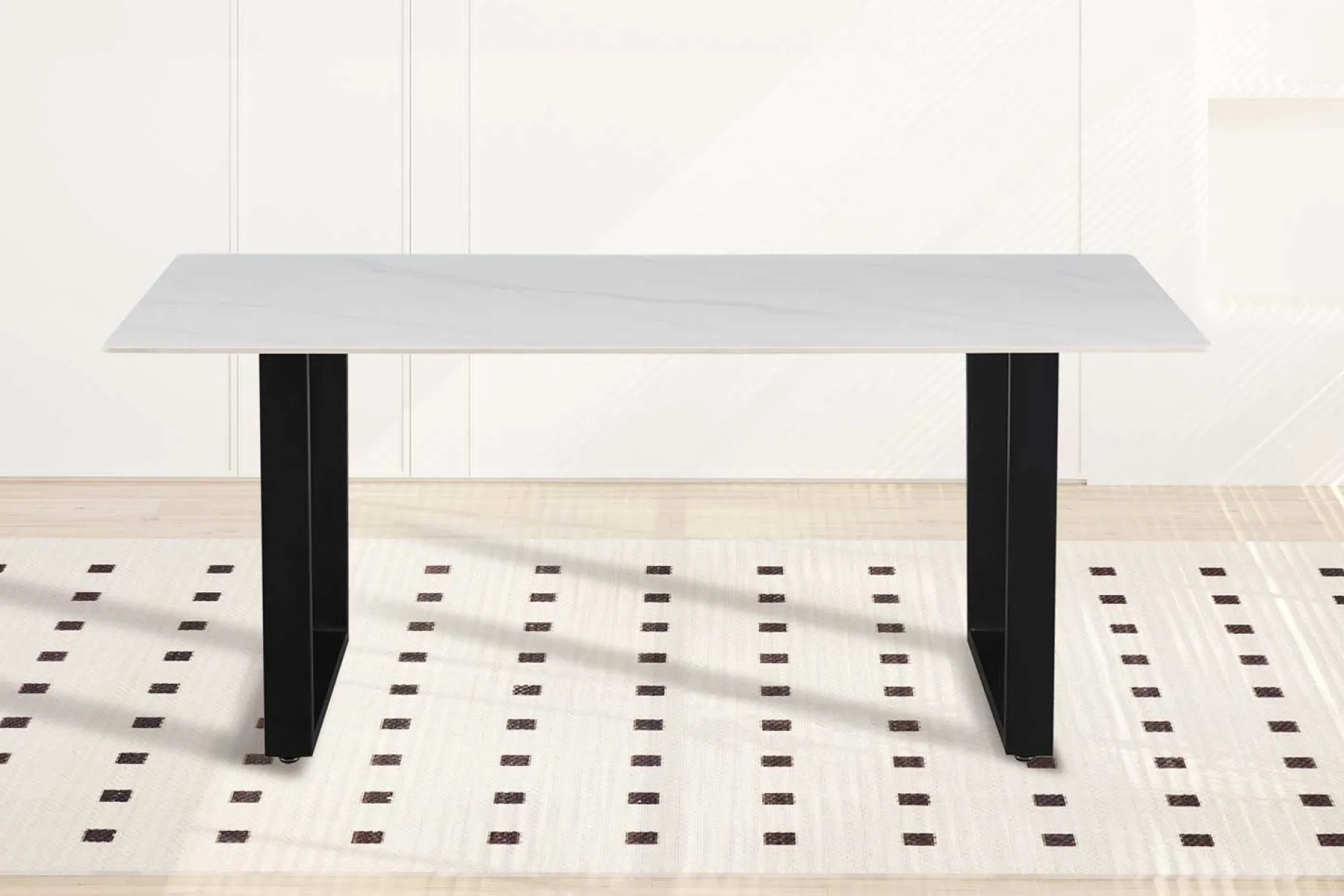 Esstisch Poseidon - 180x90x75cm - gesinterter Stein - Marmor