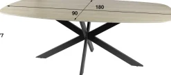 Esstisch Romano Oval 180cm aus keramischem Travertin