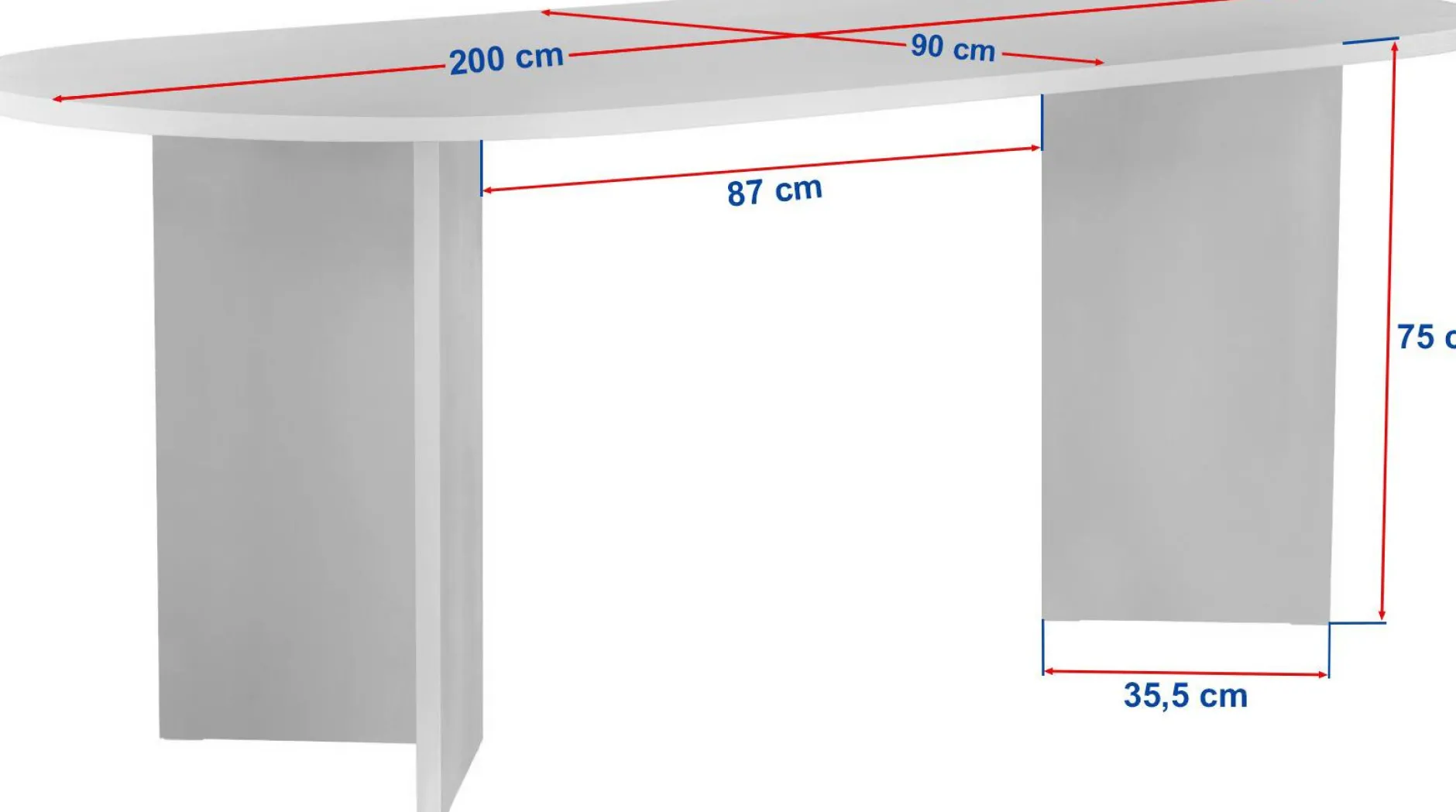 Esstisch Sabella - 100% MELAMINE - Atlantik-Kiefer - 75 x 90 x 200 cm