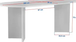 Esstisch Sabella - 100% MELAMINE - Holzschwarz - 75 x 90 x 200 cm