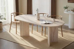 Esstisch Sabella - 100% MELAMINE - Travertin - 75 x 90 x 200 cm