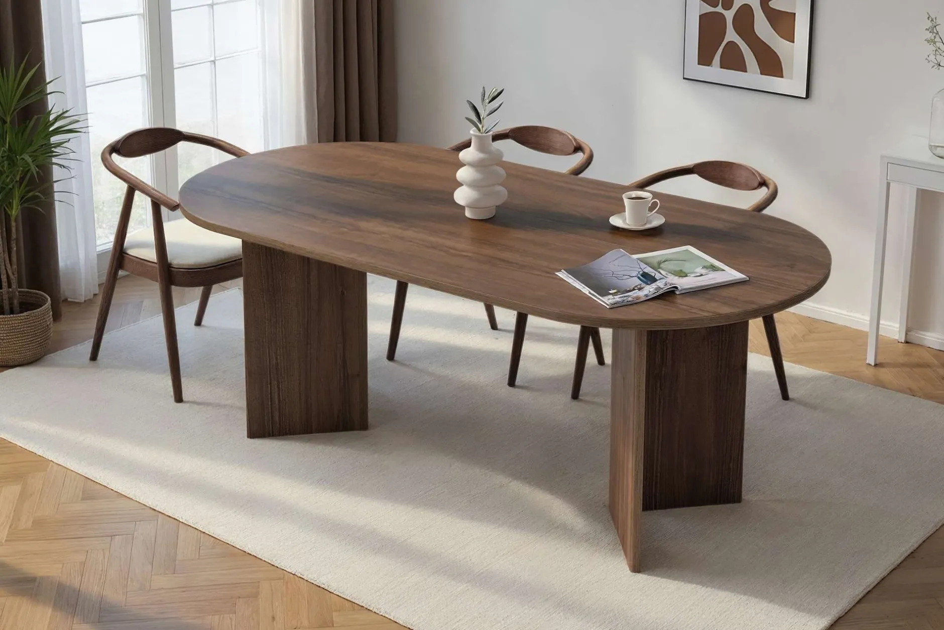 Esstisch Sabella - 100% MELAMINE - Walnuss - 75 x 90 x 200 cm