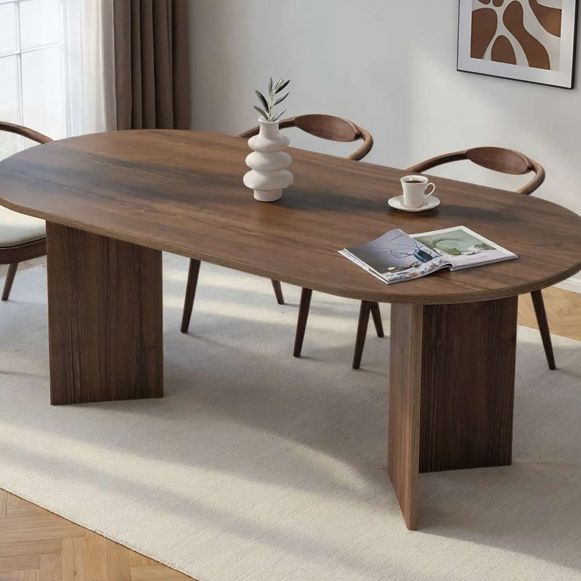 Esstisch Sabella - 100% MELAMINE - Walnuss - 75 x 90 x 200 cm