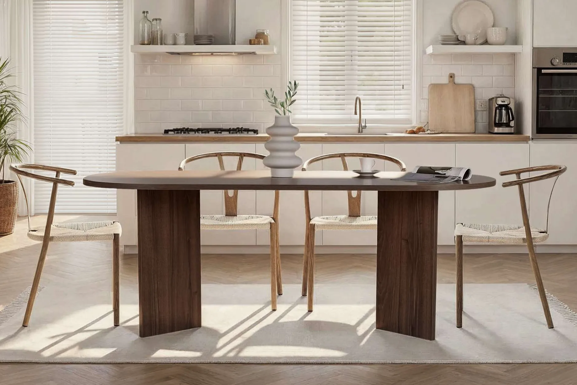 Esstisch Sabella - 100% MELAMINE - Walnuss - 75 x 90 x 200 cm