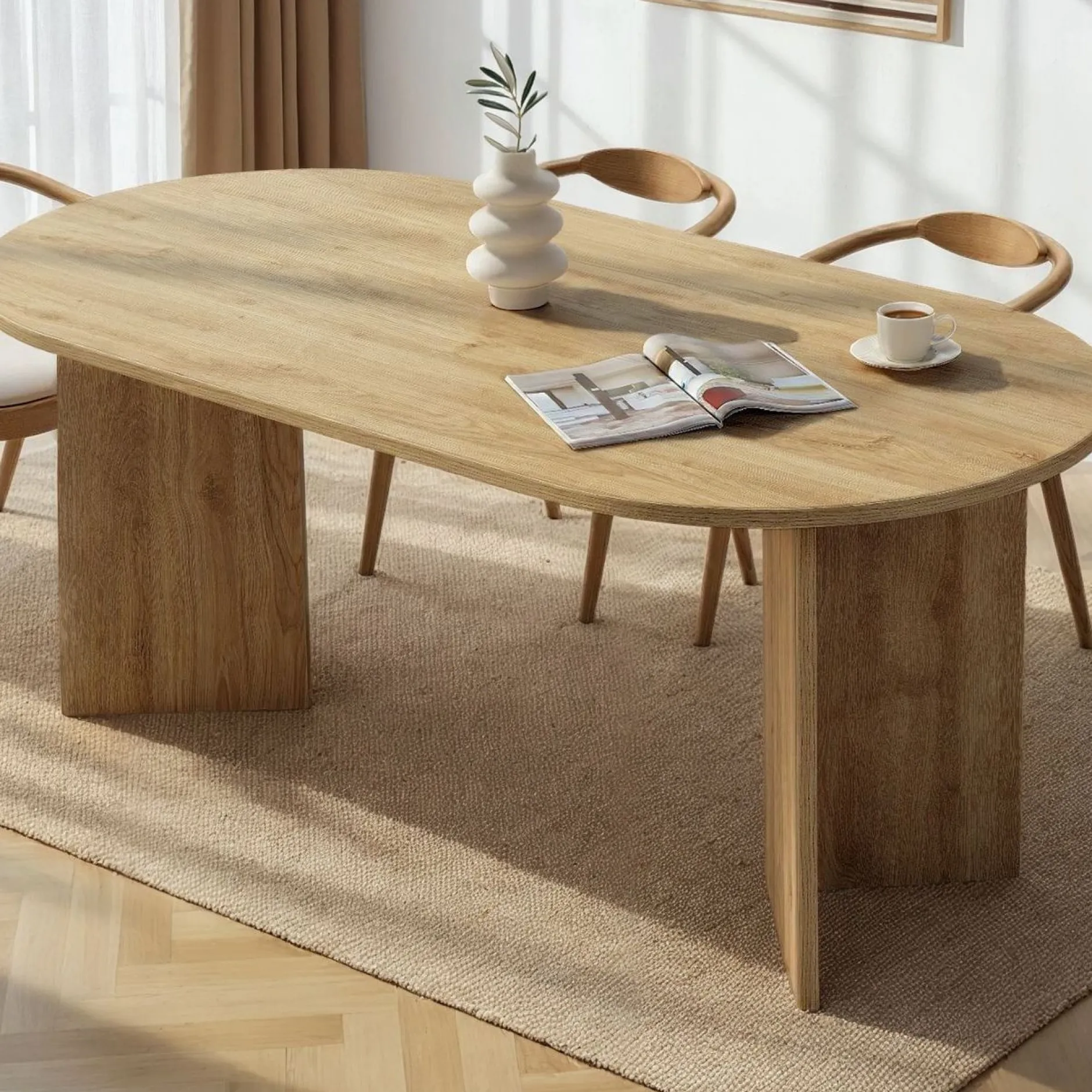 Esstisch Sablin - 100% MELAMINE - Cadiz-Eiche - 75 x 90 x 180 cm