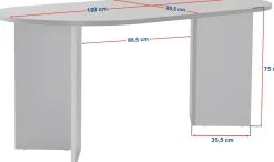 Esstisch Sablin - 100% MELAMINE - Saphireiche - 75 x 90 x 180 cm