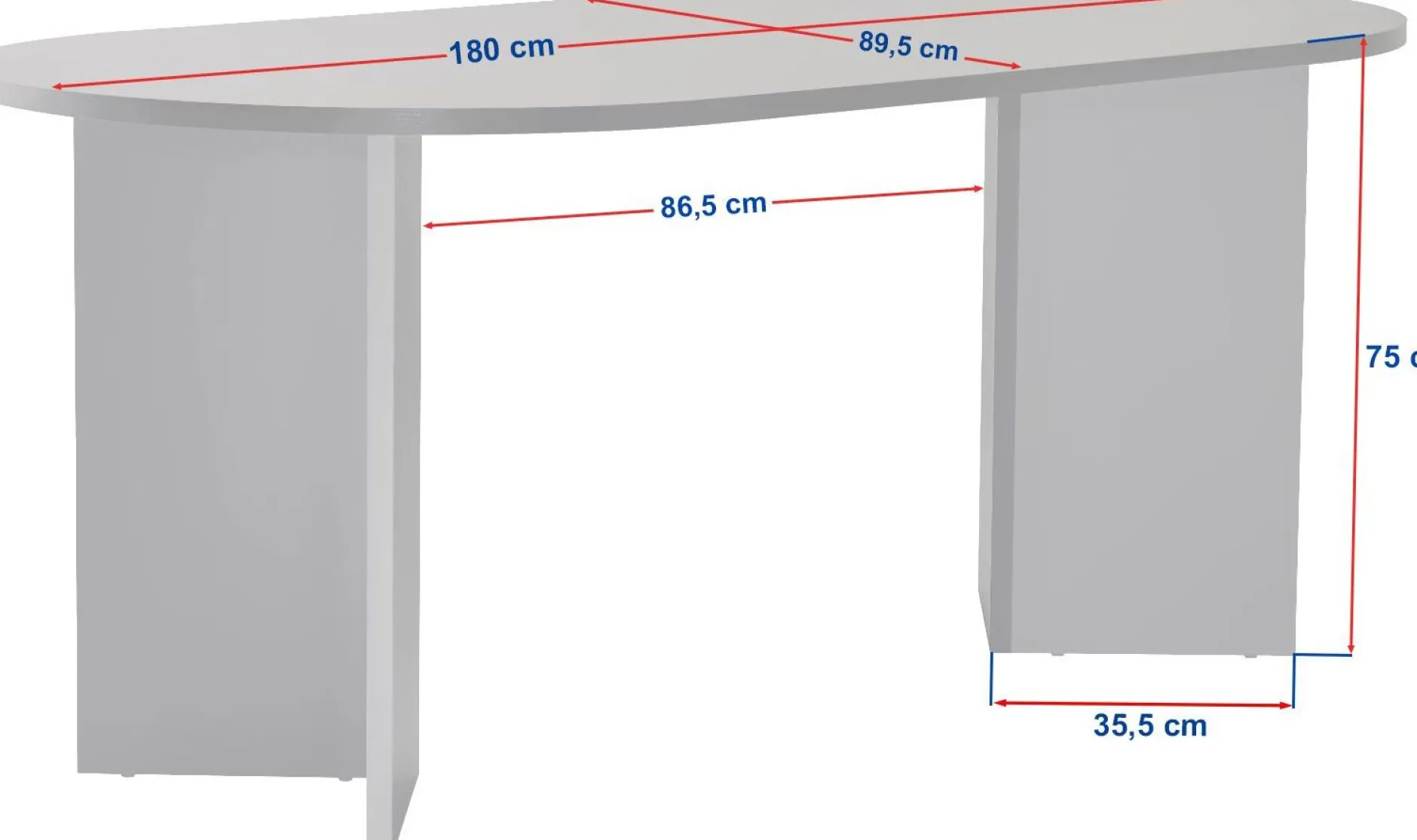 Esstisch Sablin - 100% MELAMINE - Saphireiche - 75 x 90 x 180 cm