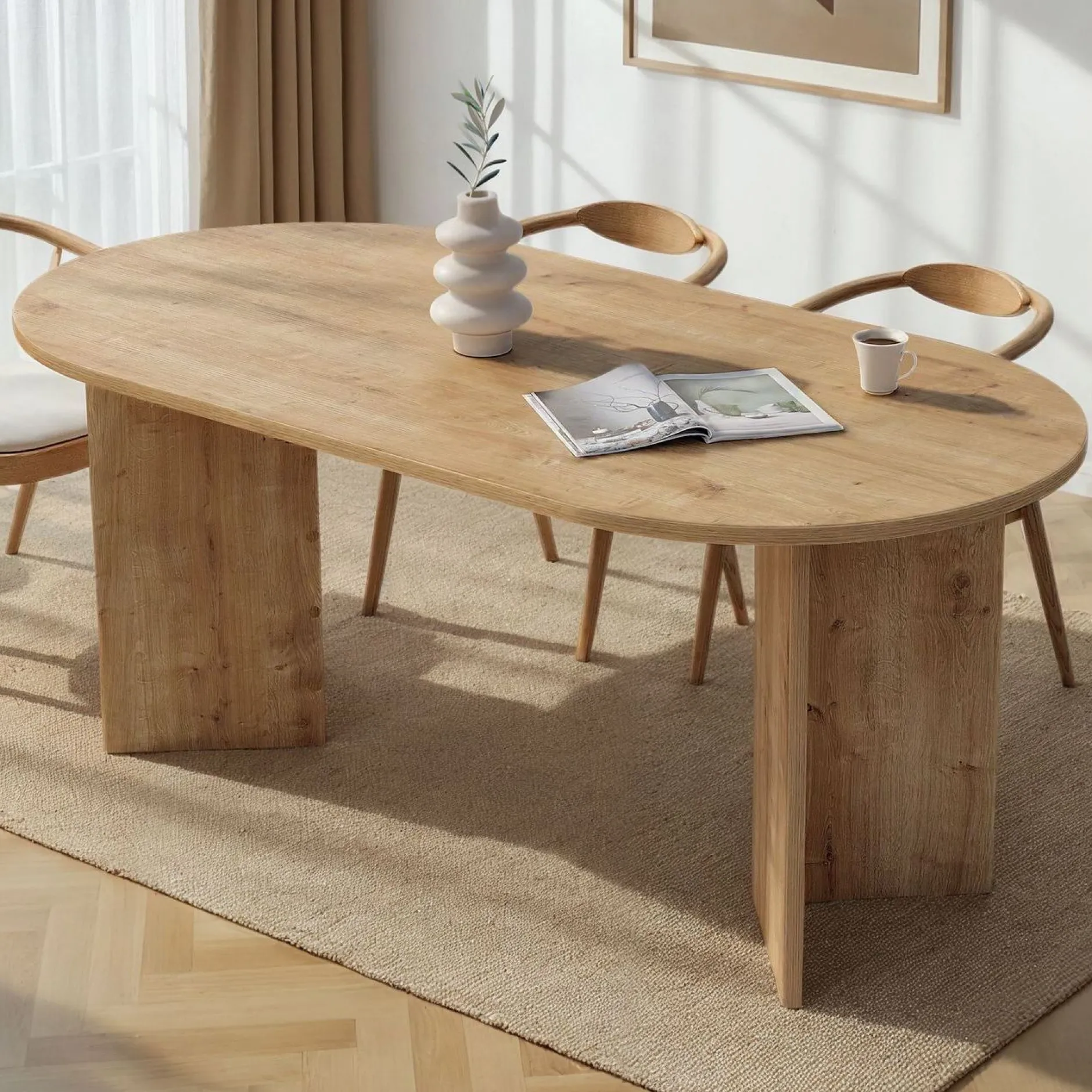 Esstisch Sablin - 100% MELAMINE - Saphireiche - 75 x 90 x 180 cm