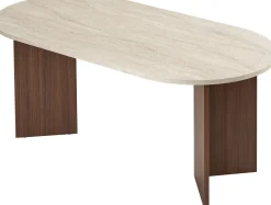 Esstisch Sablin - 100% MELAMINE - Travertin - 75 x 90 x 180 cm