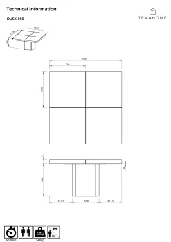 Esstisch Staub - 150x150 cm