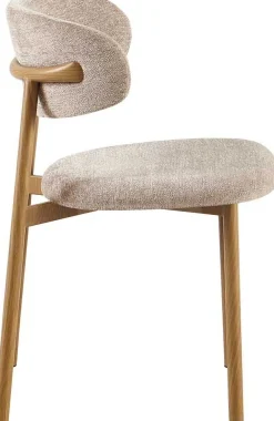 Esstischstuhl Coco - 53x52x78cm - Metall/sandfarbener Stoff
