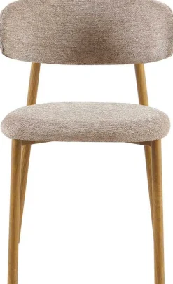 Esstischstuhl Coco - 53x52x78cm - Metall/sandfarbener Stoff