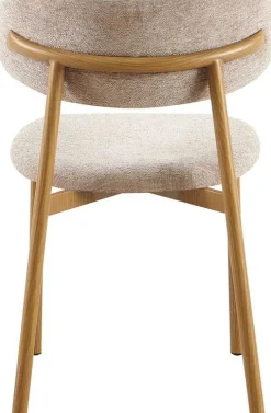 Esstischstuhl Coco - 53x52x78cm - Metall/sandfarbener Stoff