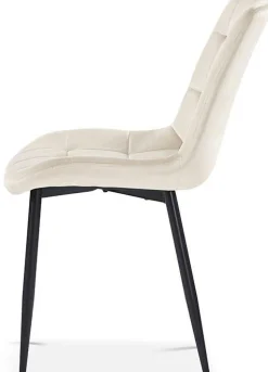 Esstischstuhl Tanja beige Samt
