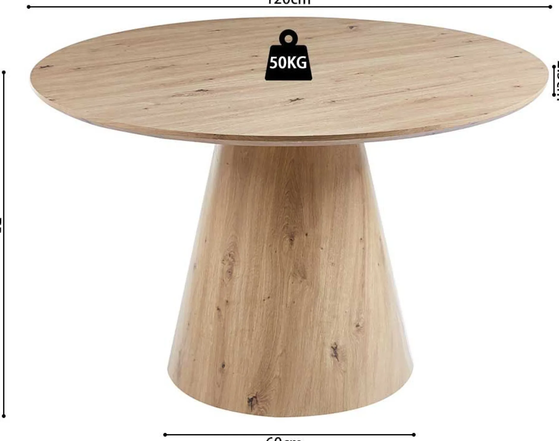 Esstisch Tigo | Ø120 x 75 cm | Old Oak Design