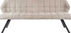 Esszimmerbank Aster - 180x58x81cm - sandfarbener Bouclé-Stoff