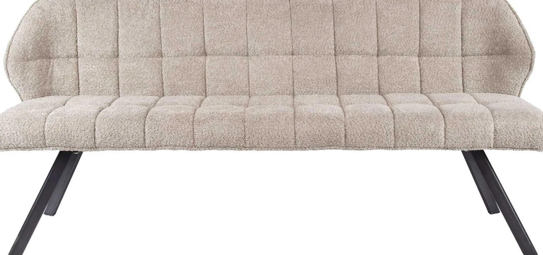 Esszimmerbank Aster - 180x58x81cm - sandfarbener Bouclé-Stoff