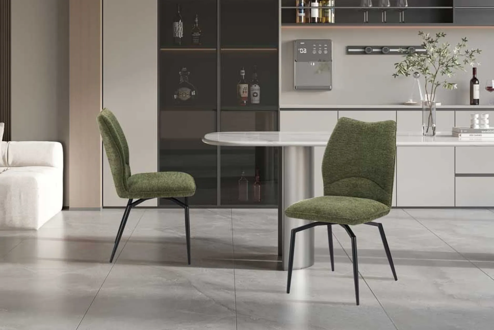 Esszimmer-Drehstuhl Lara - 46x60x89cm - grün