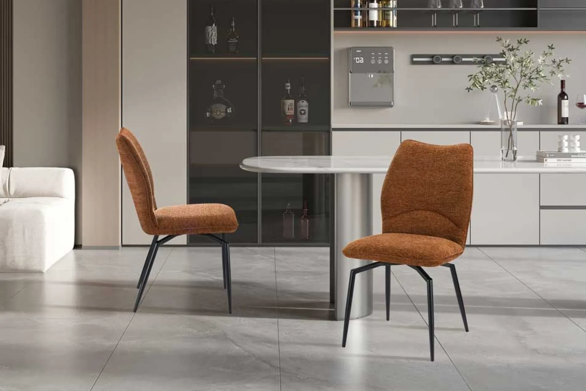 Esszimmer-Drehstuhl Lara - 46x60x89cm - Rost
