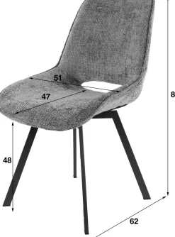 Esszimmer-Drehstuhl Nuria - Chenille-Stoff taupe