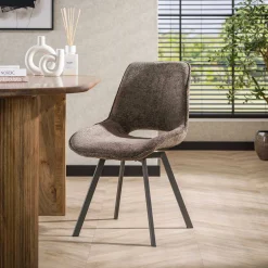 Esszimmer-Drehstuhl Nuria - Chenille-Stoff taupe