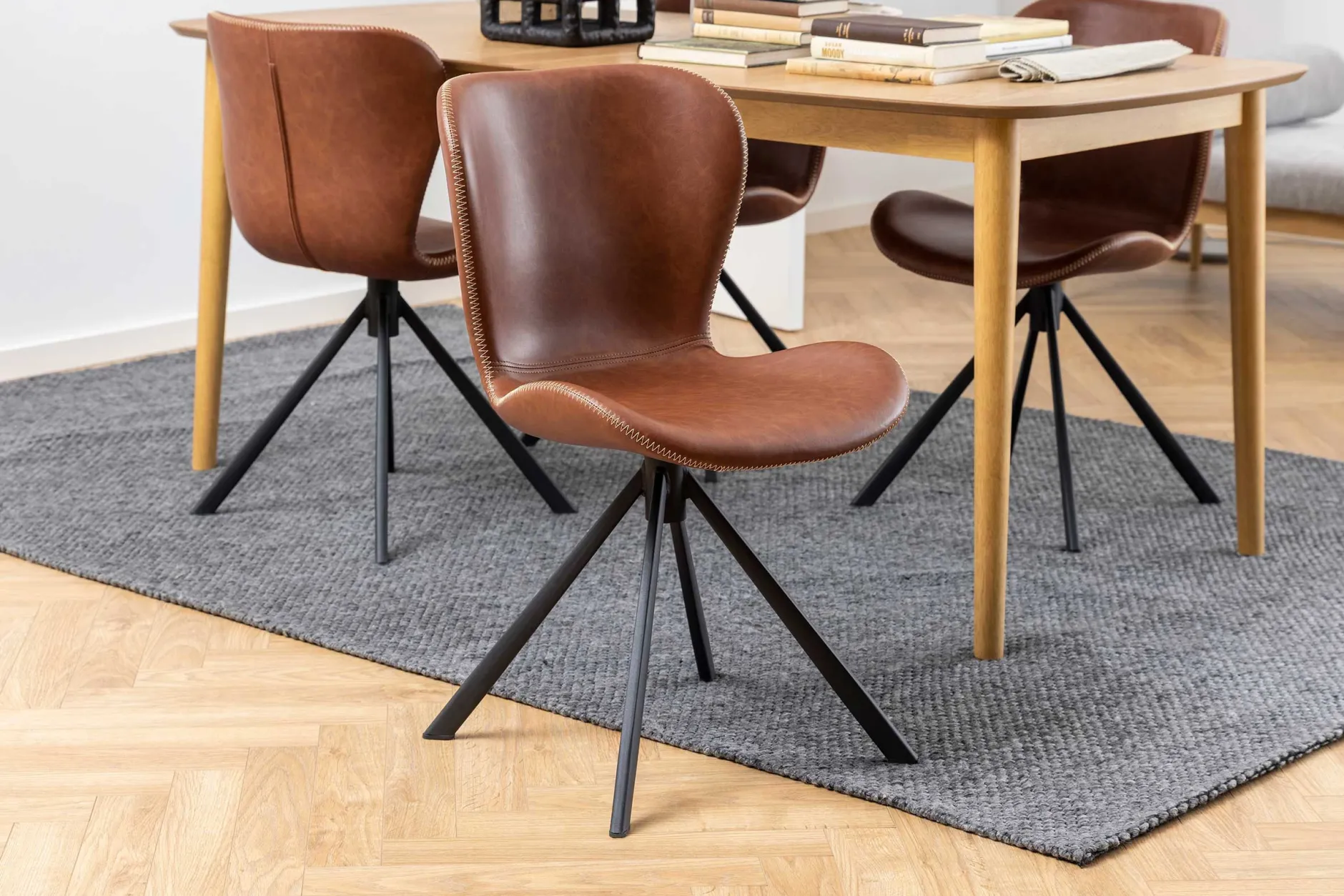 Esszimmer-Drehstuhl Tilda Kunstleder - braun/schwarz