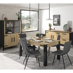 Esszimmergarnitur Kork | Esstisch, Vitrine, Anrichte | Gold Oak Design