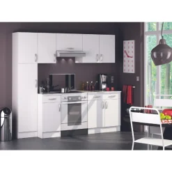 Esszimmergarnitur Nova - Hängeschrank, Seitenschrank, Küchenschrank, Wandschrank & Säulenschrank - Weiß/MDF