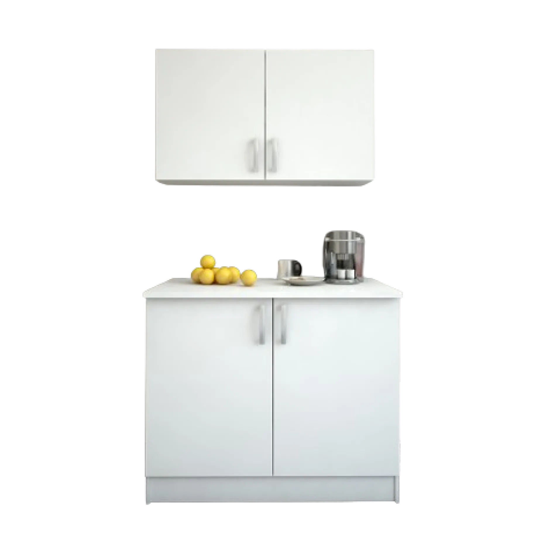 Esszimmergarnitur Nova - Küchenschrank & Oberschrank - Weiß/MDF