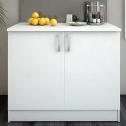Esszimmergarnitur Nova - Küchenschrank & Oberschrank - Weiß/MDF