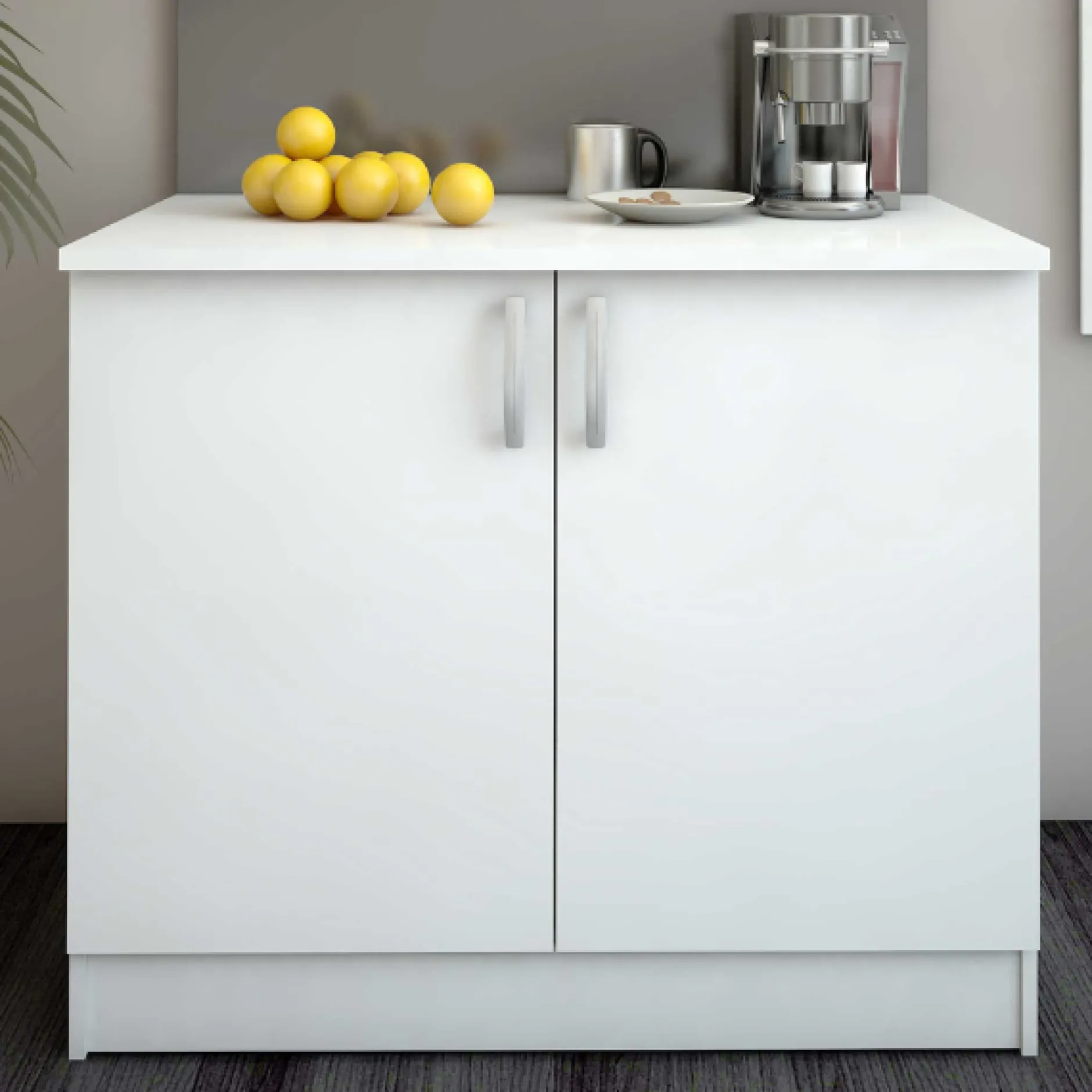 Esszimmergarnitur Nova - Küchenschrank & Oberschrank - Weiß/MDF