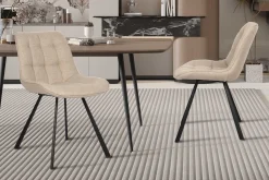 Esszimmerstuhl Ariba mit Metallbeinen - beige