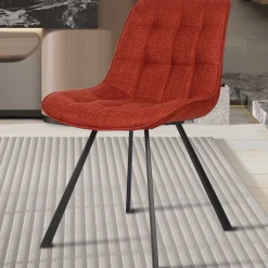 Esszimmerstuhl Ariba mit Metallbeinen - rot