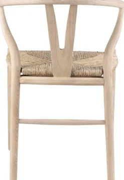 Esszimmerstuhl Bart - 55x52.5x77.5cm - Ulme massiv/Seegras