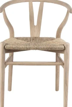 Esszimmerstuhl Bart - 55x52.5x77.5cm - Ulme massiv/Seegras