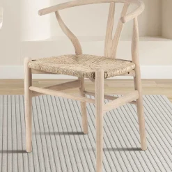 Esszimmerstuhl Bart - 55x52.5x77.5cm - Ulme massiv/Seegras