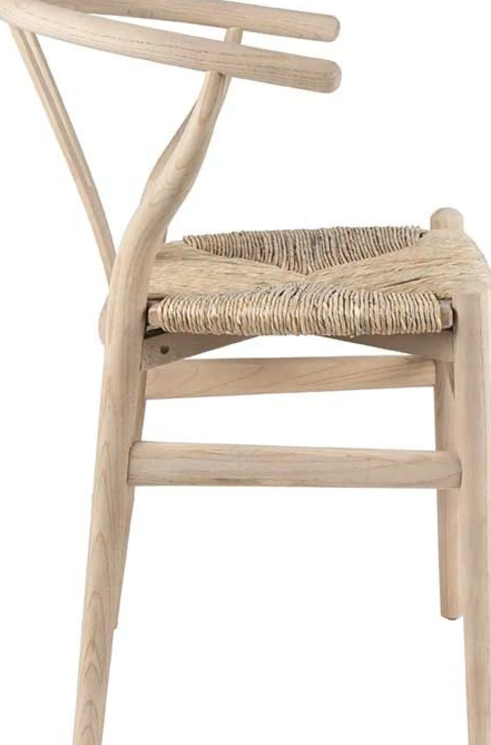 Esszimmerstuhl Bart - 55x52.5x77.5cm - Ulme massiv/Seegras