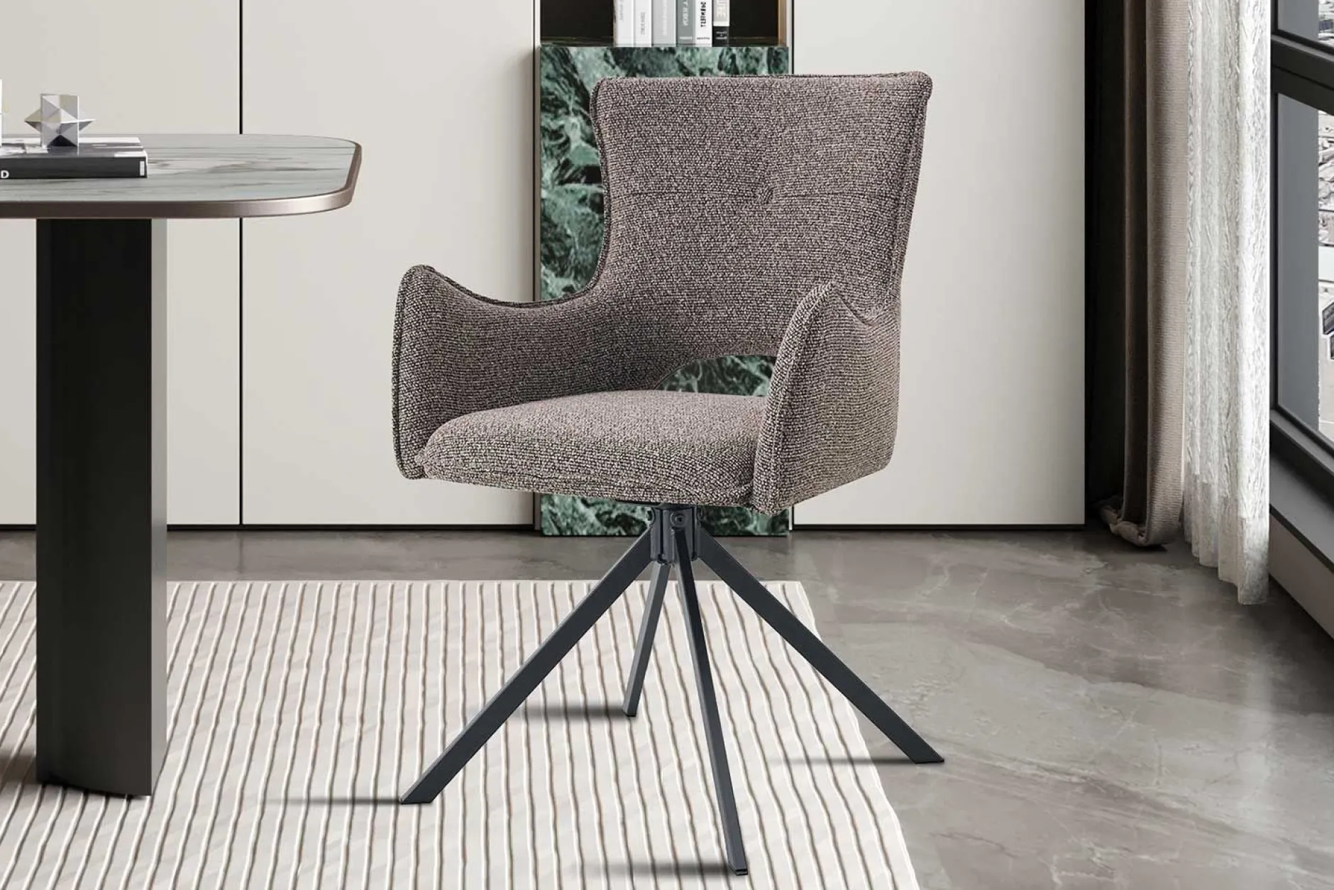 Esszimmerstuhl Billy - 58x60x88cm - drehbar - sand